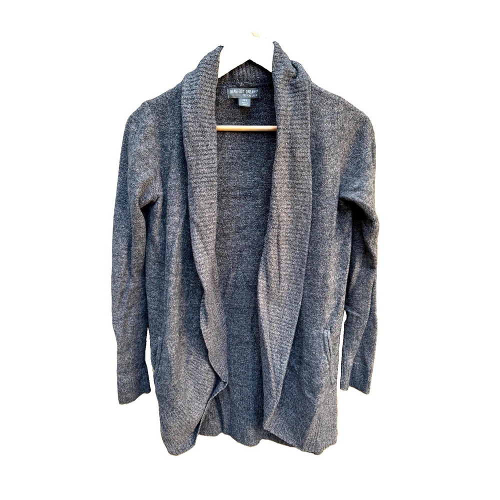 Barefoot Dreams CozyChic Lite Circle Cardigan Women's XS/S Charcoal Gray Sweater